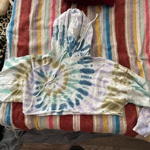 cropped tie dye hoodie